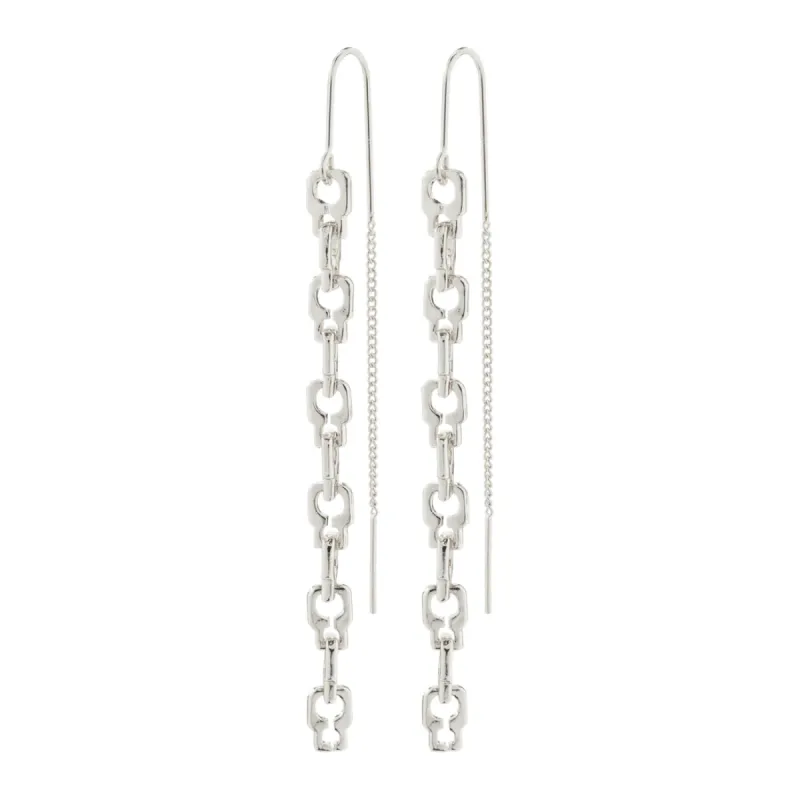 Live Silver Plated Chain Pull Through Earrings sold by Silver Lotus