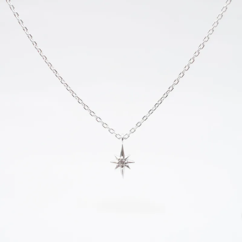 Tiny Silver North Star Necklace sold by Silver Lotus