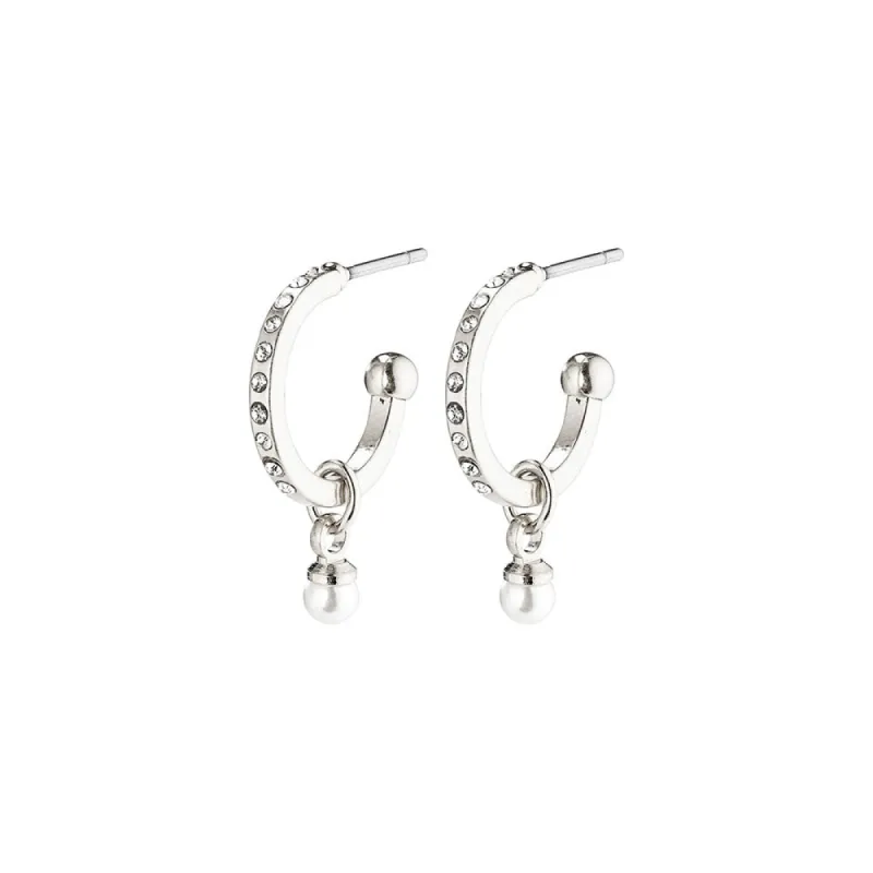 Lacey Silver Plated Crystal Earrings sold by Silver Lotus