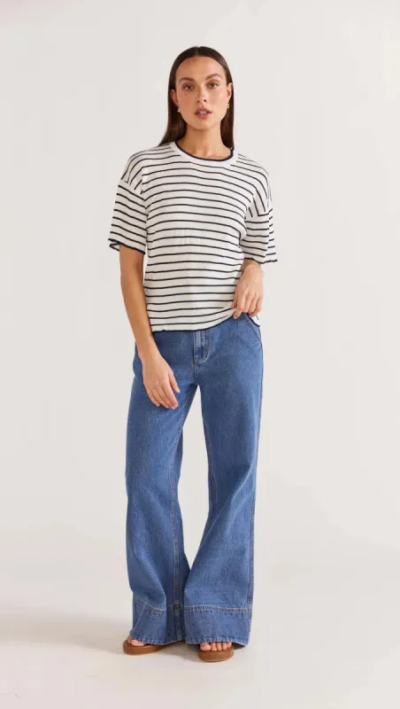 Gaia Stripe Boxy Knit Tee sold by Silver Lotus