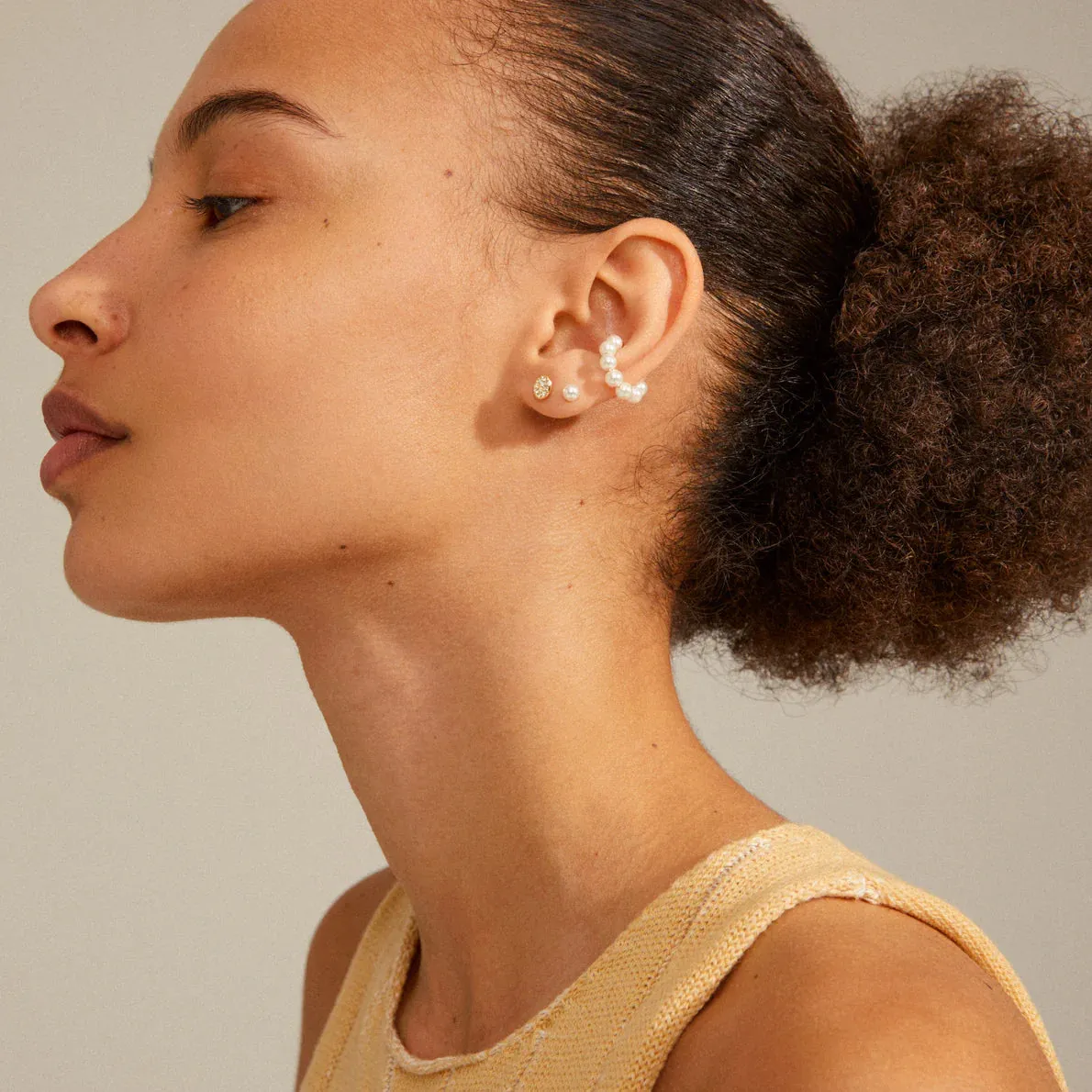 Beat Gold Plated Earring Set sold by Silver Lotus product image thumbnail 3