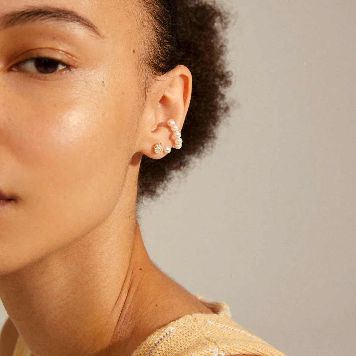 Beat Gold Plated Earring Set sold by Silver Lotus product image thumbnail 2