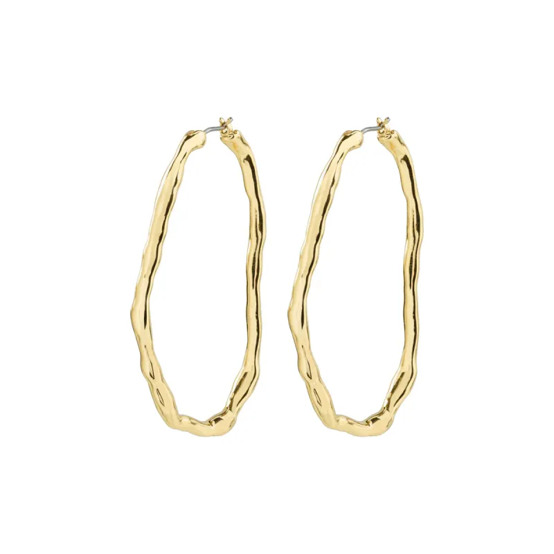 Light Large Gold Plated Hoops sold by Silver Lotus