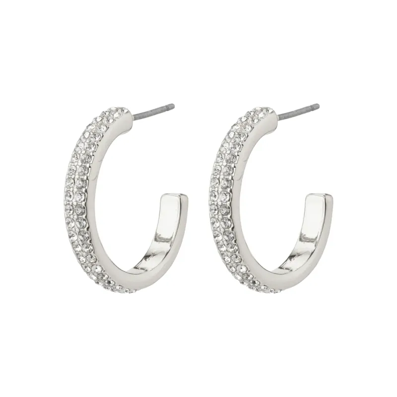 Heat Silver Plated Crystal Hoops sold by Silver Lotus