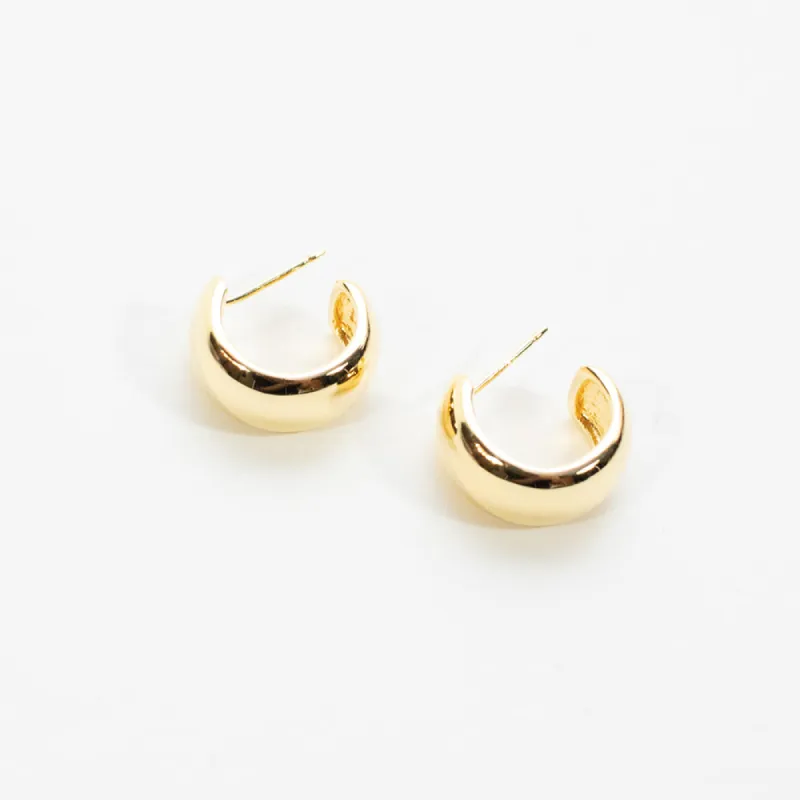 Small Wide Gold Vermeil Hoops sold by Silver Lotus