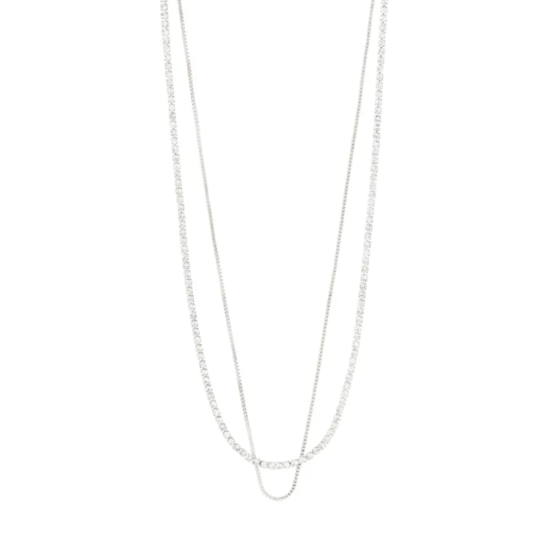 Mille Silver Plated Crystal Necklace sold by Silver Lotus