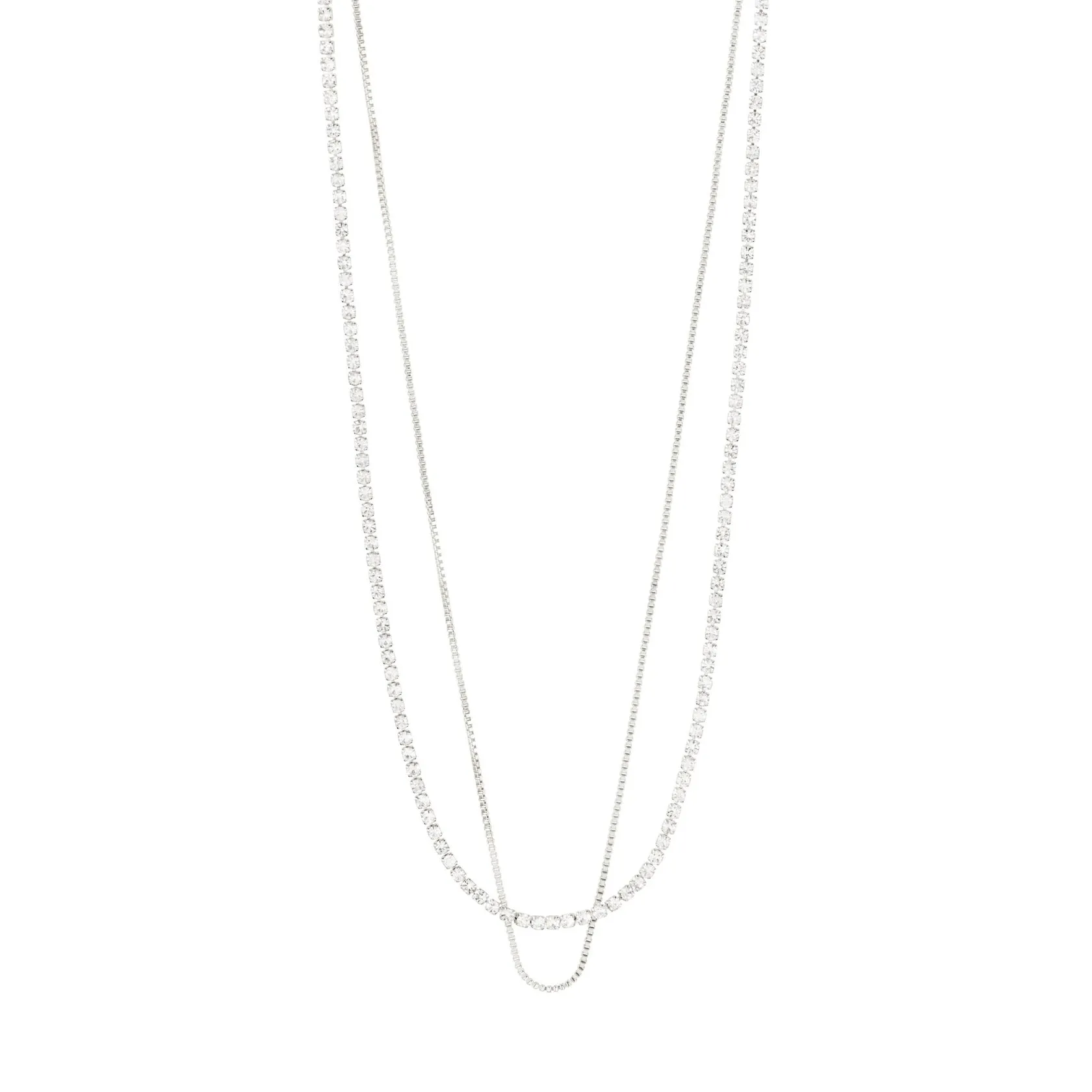 Mille Silver Plated Crystal Necklace sold by Silver Lotus