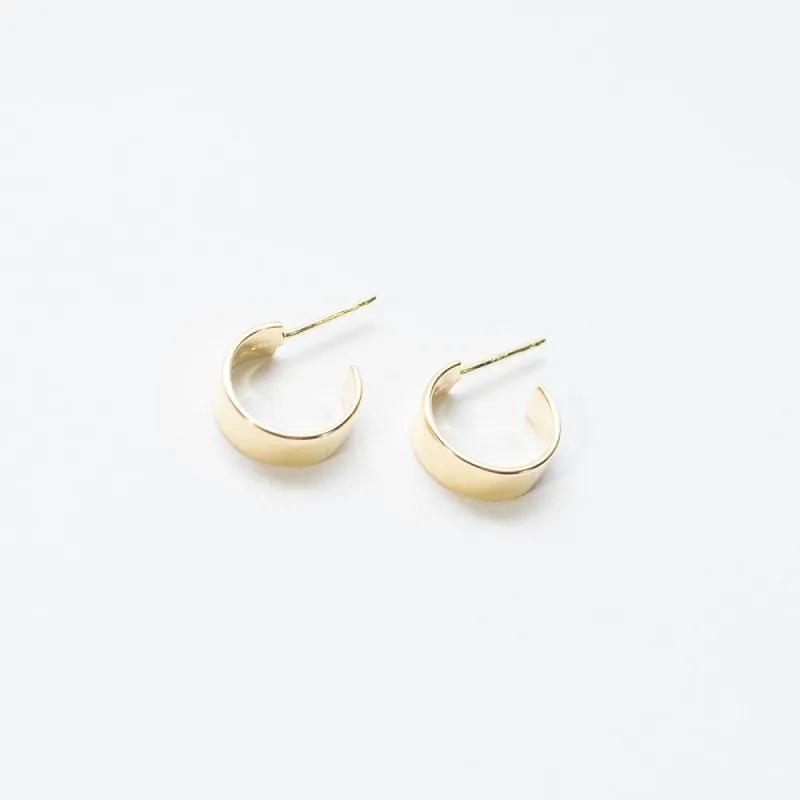 Small Flat Gold Vermeil Hoops sold by Silver Lotus