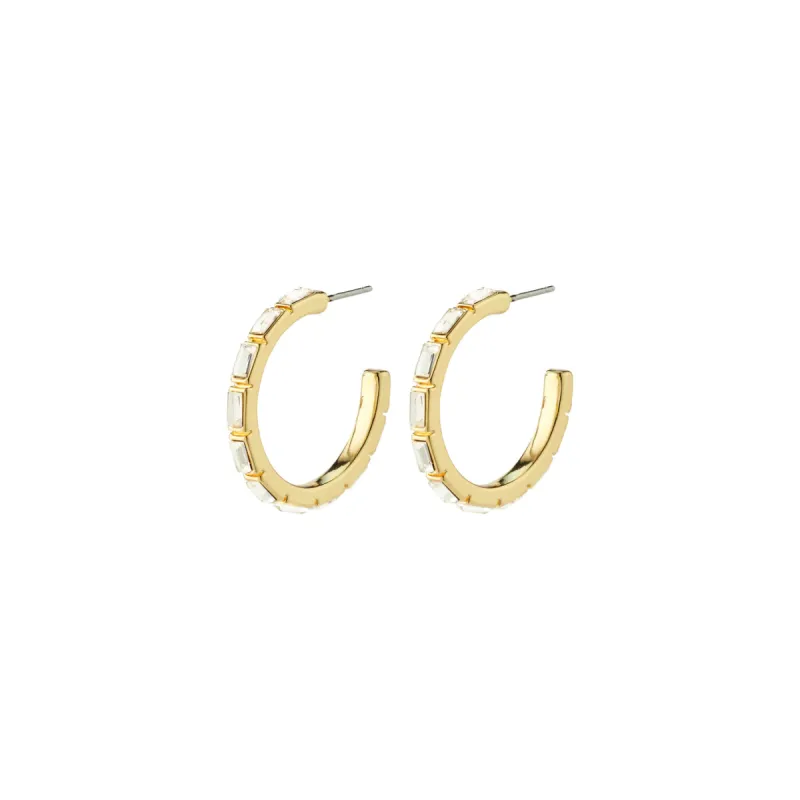 Rue Gold Plated Crystal Hoops sold by Silver Lotus