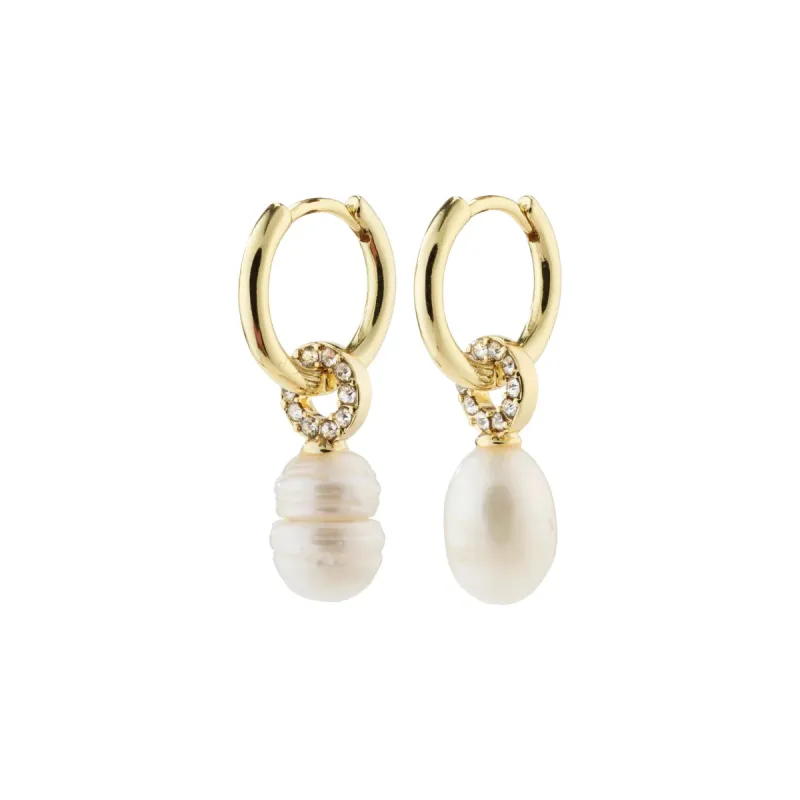 Baker Gold Plated Freshwater Pearl Hoops sold by Silver Lotus