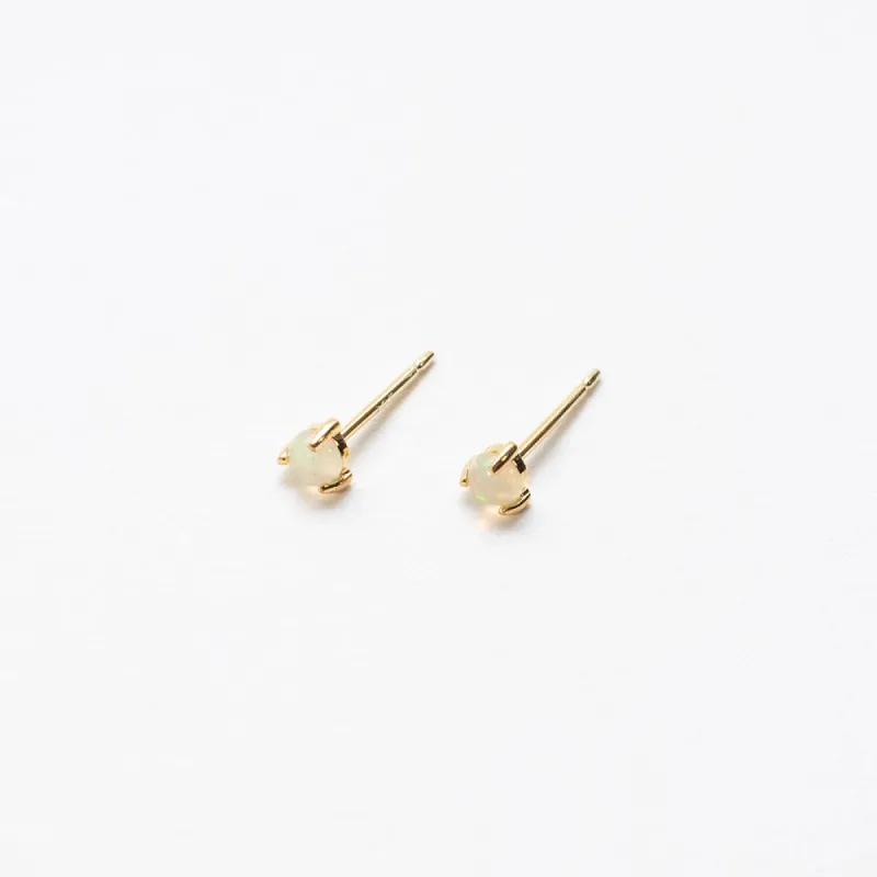 Gold Vermeil Small Opal Prong Set Studs sold by Silver Lotus