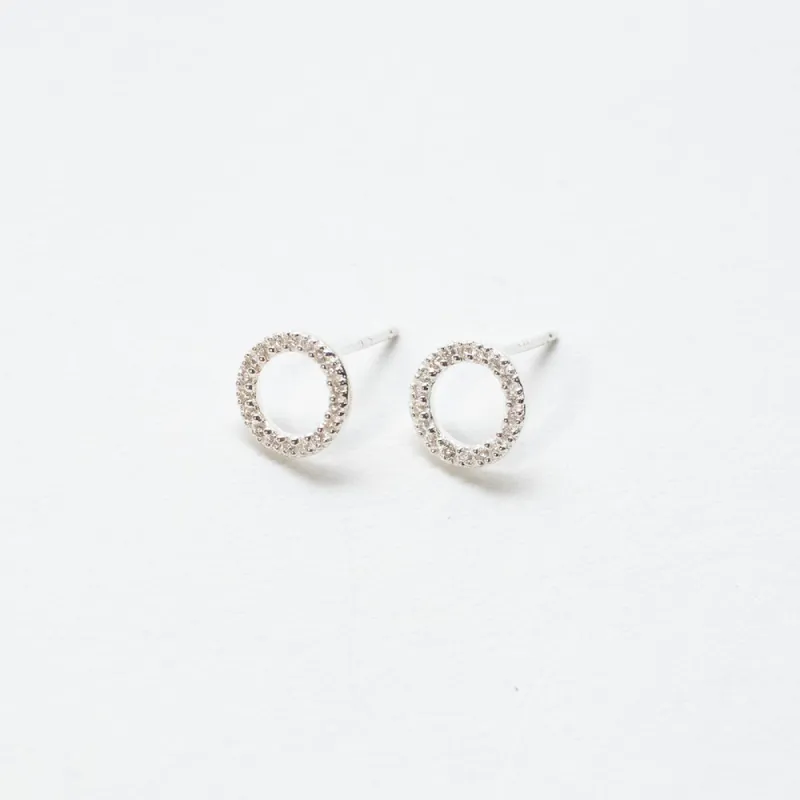 Silver Pave CZ Cheerio Studs sold by Silver Lotus
