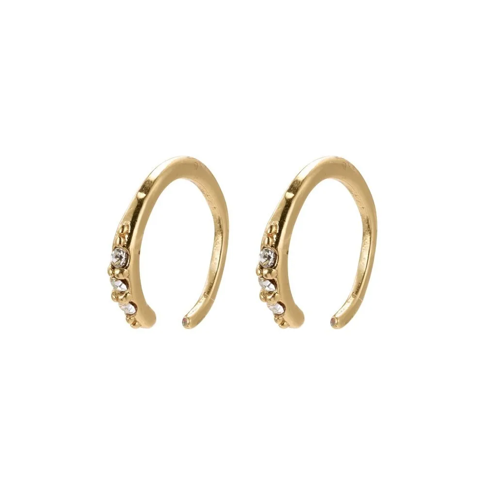 Abril Gold Plated Crystal Half Hoops sold by Silver Lotus