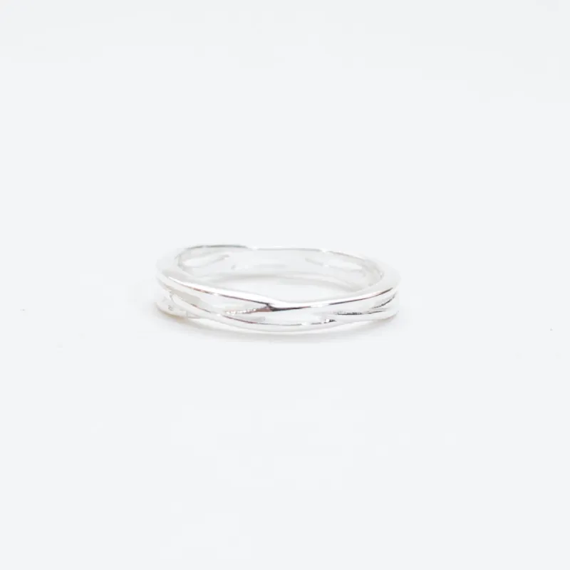 Silver Three Band Twist Ring sold by Silver Lotus