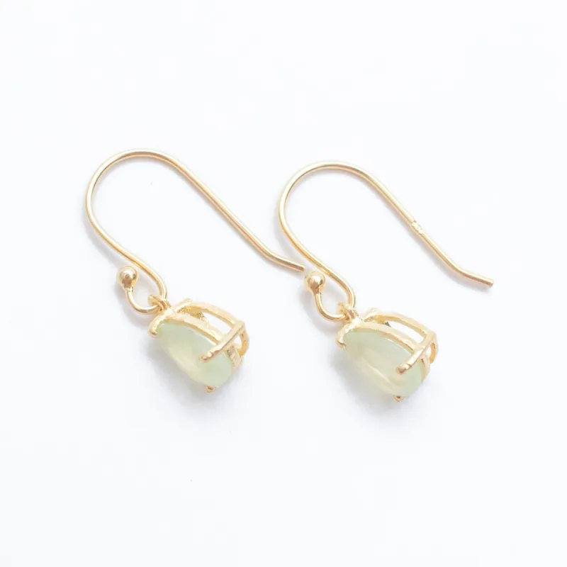 Prehnite Gold Vermeil Teardrop Earrings sold by Silver Lotus