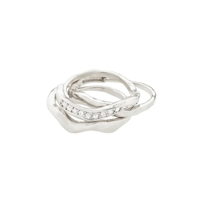 True Silver Plated Crystal Ring Set sold by Silver Lotus
