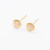 Gold Vermeil CZ Button Studs sold by Silver Lotus