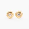 Gold Vermeil CZ Button Studs sold by Silver Lotus