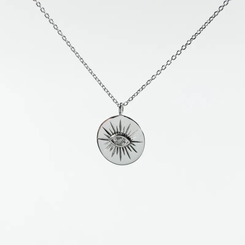 Round Silver Eye Necklace sold by Silver Lotus