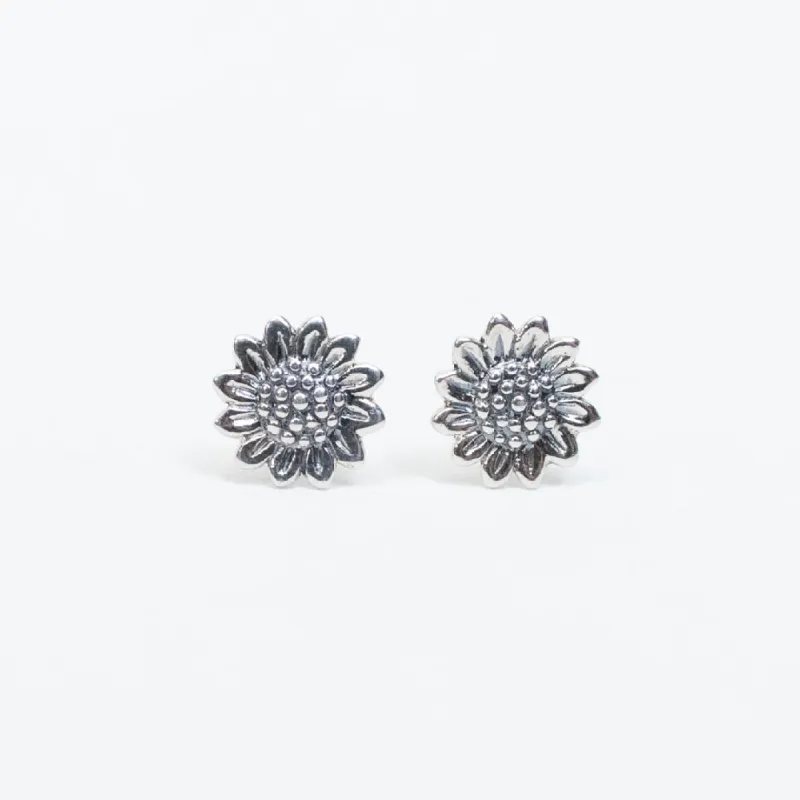 Silver Sunflower Studs sold by Silver Lotus