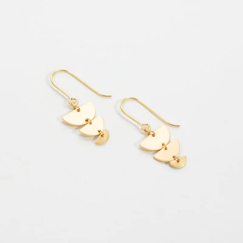 Brushed Gold Vermeil Descending Half Circles Earrings sold by Silver Lotus