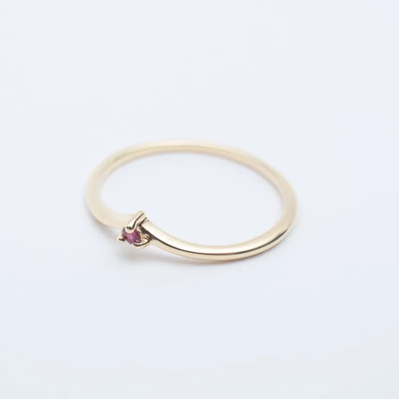 Gold Vermeil Claw Set Ruby Chevron Ring sold by Silver Lotus