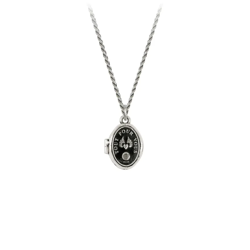 Small Winged Heart Locket sold by Silver Lotus