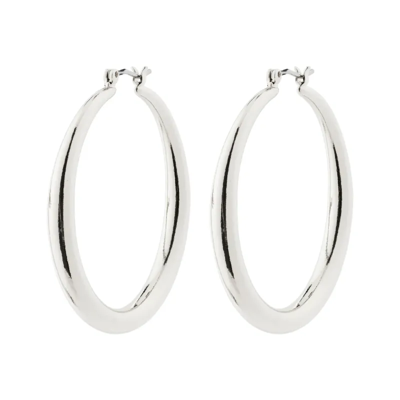 Priya Medium Silver Plated Hoops sold by Silver Lotus