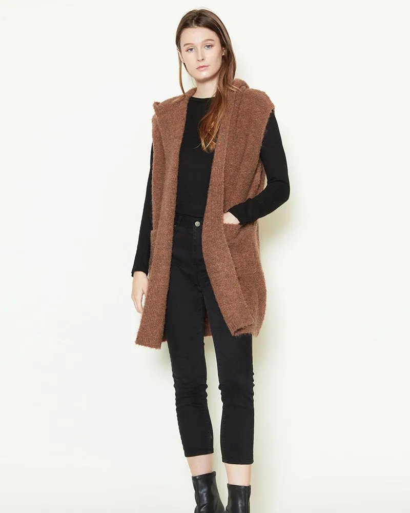 Boucle Hoodie Vest sold by Silver Lotus product image thumbnail 3