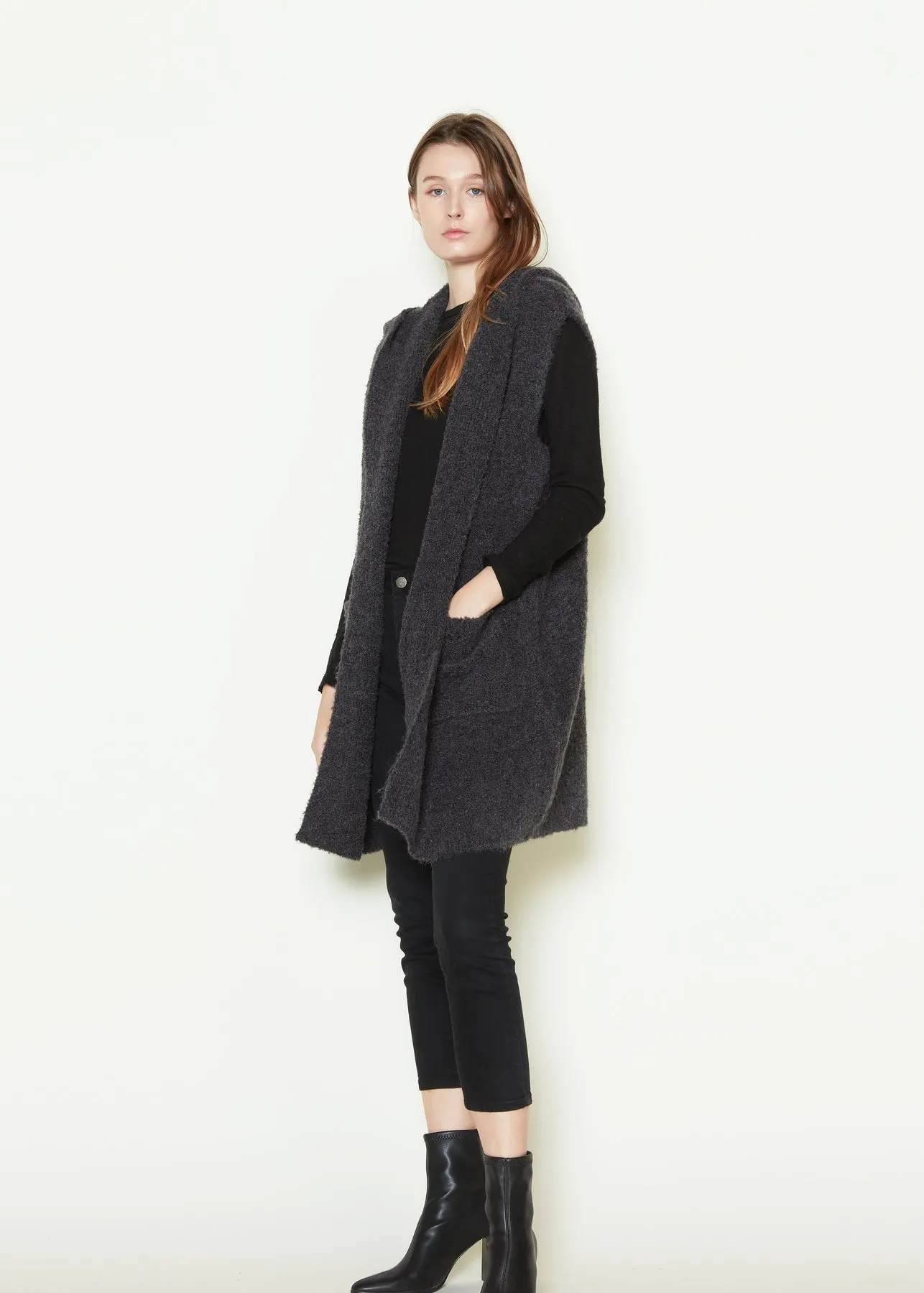 Boucle Hoodie Vest sold by Silver Lotus