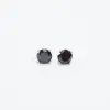 Silver Round Faceted Claw Set Onyx Studs sold by Silver Lotus