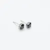 Silver Round Faceted Claw Set Onyx Studs sold by Silver Lotus