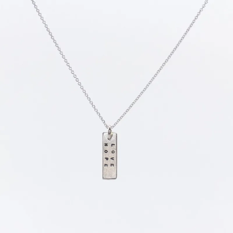 Mini Rectangle Tag Necklace sold by Silver Lotus