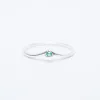 Silver Claw Set Emerald Chevron Ring sold by Silver Lotus
