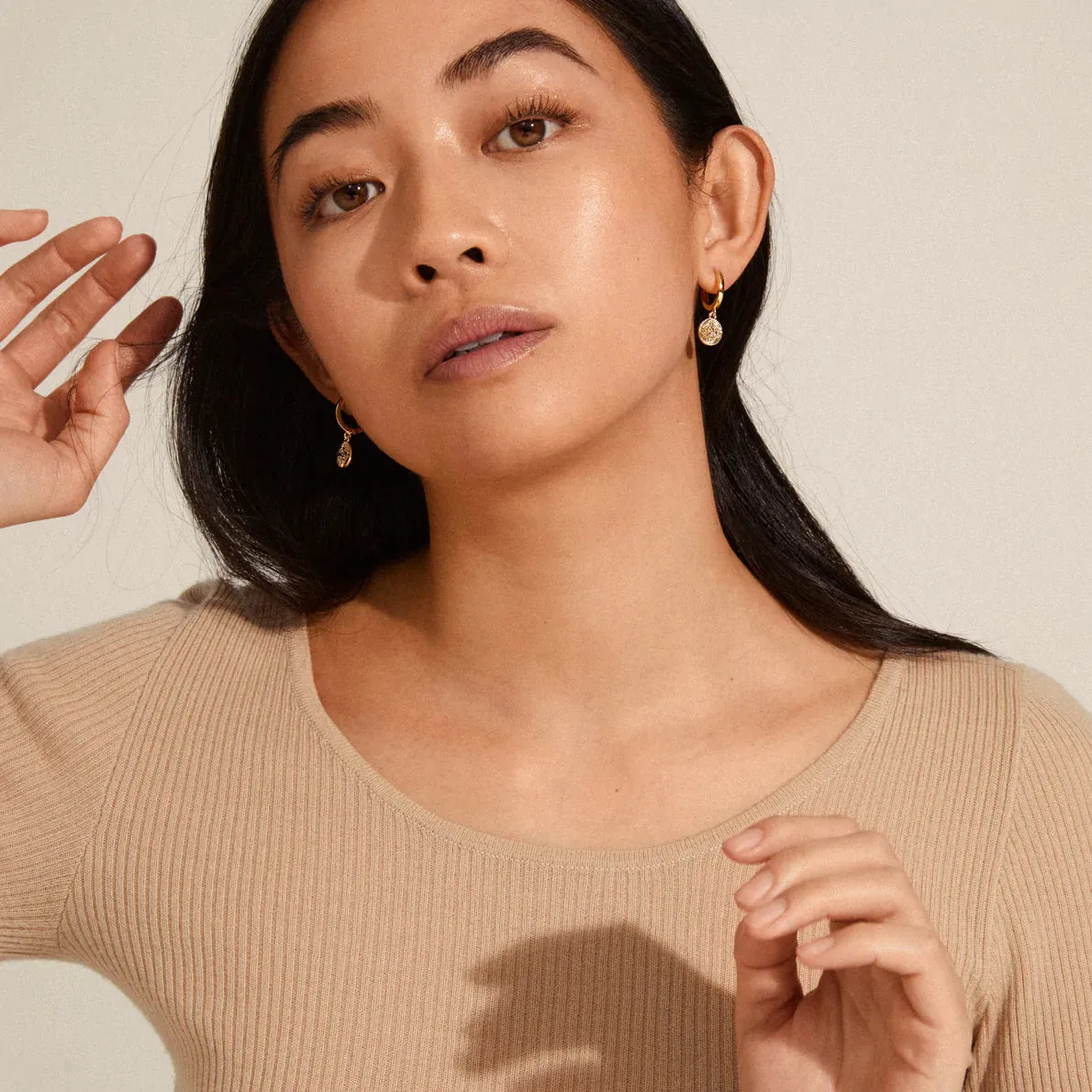 Nomad Gold Plated Hoops sold by Silver Lotus product image thumbnail 2