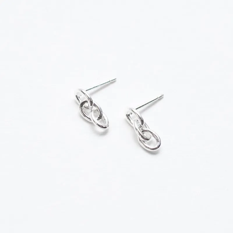 Silver Oval Chain Link Studs sold by Silver Lotus