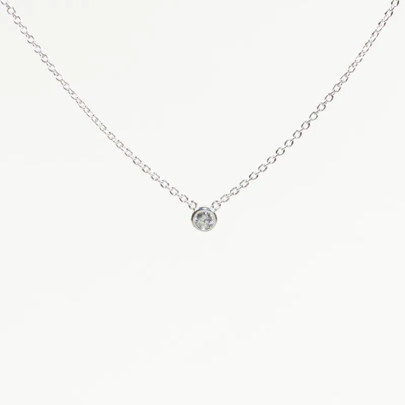 Solitaire Cubic Zirconia Silver Necklace sold by Silver Lotus