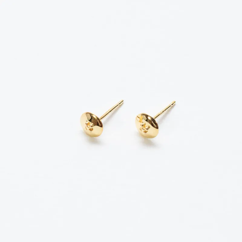 Gold Vermeil Disc With Dots Studs sold by Silver Lotus