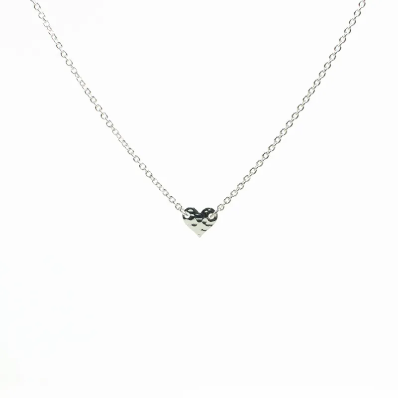 Hammered Silver Heart Necklace sold by Silver Lotus