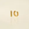 Gold Plated 10mm Fluted Huggie Hoop Earrings sold by Silver Lotus
