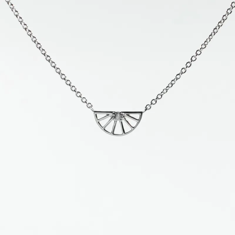 Silver Half Wheel Shaped Necklace made by Silver Lotus