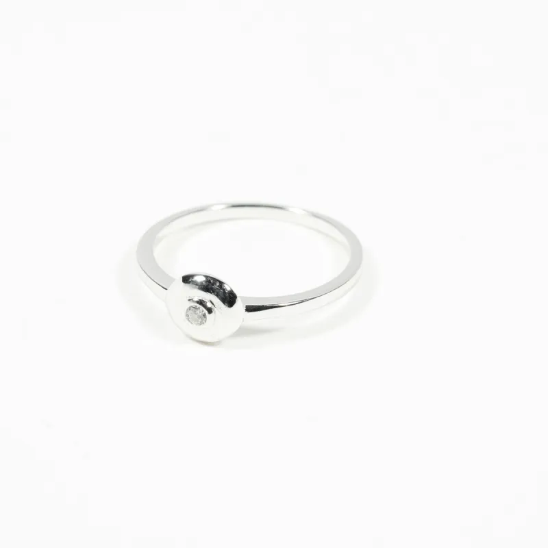 Silver Round CZ Circle Ring sold by Silver Lotus