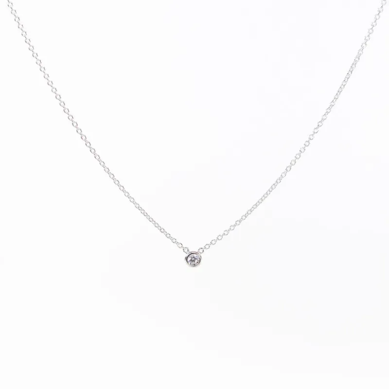 Tiny Silver Crystal Solitaire Necklace sold by Silver Lotus