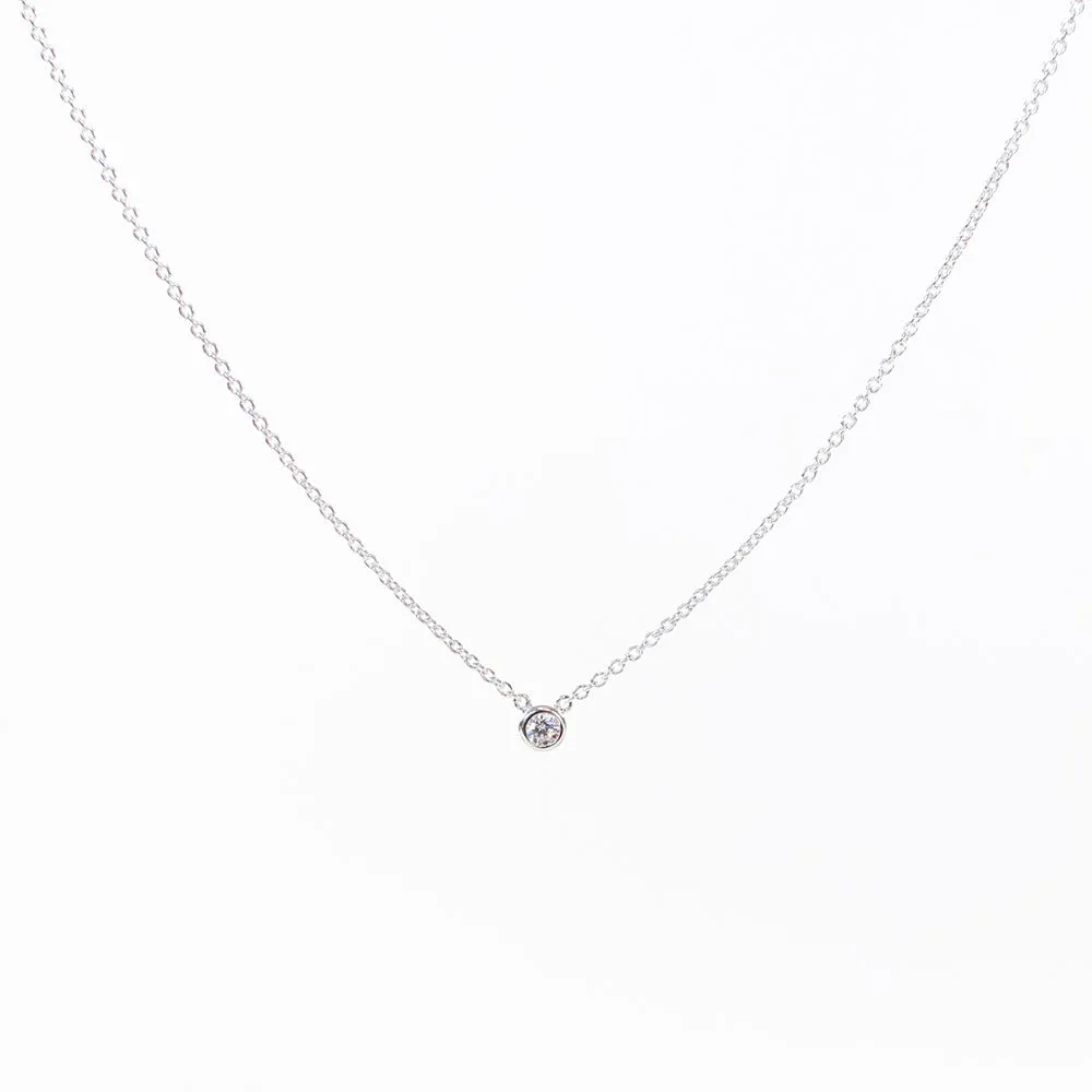 Tiny Silver Crystal Solitaire Necklace sold by Silver Lotus
