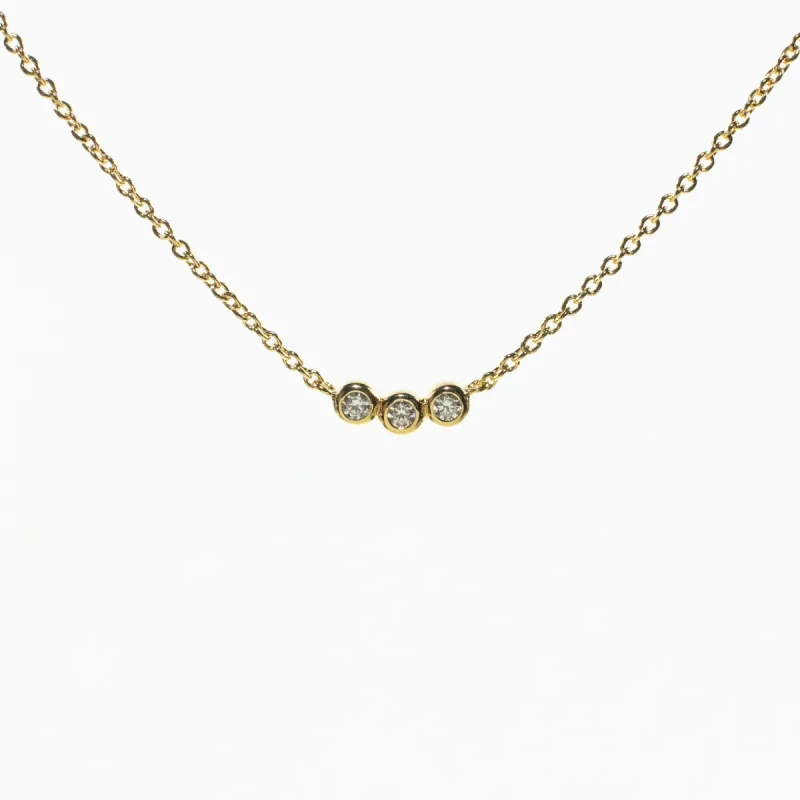 Gold Vermeil Tri Crystal Necklace sold by Silver Lotus