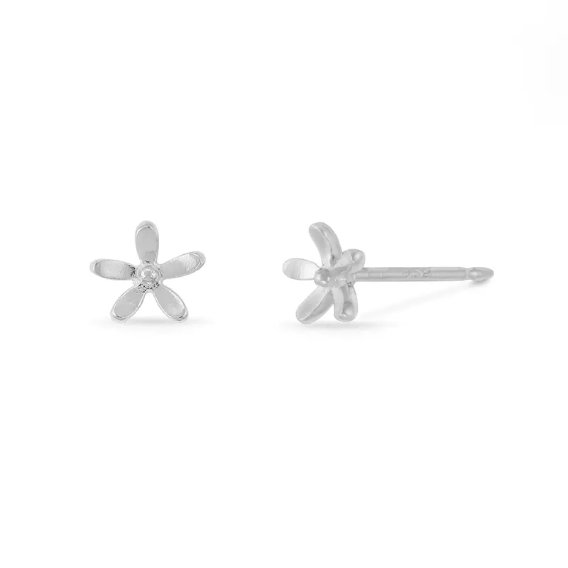 Silver Daisy Studs sold by Silver Lotus