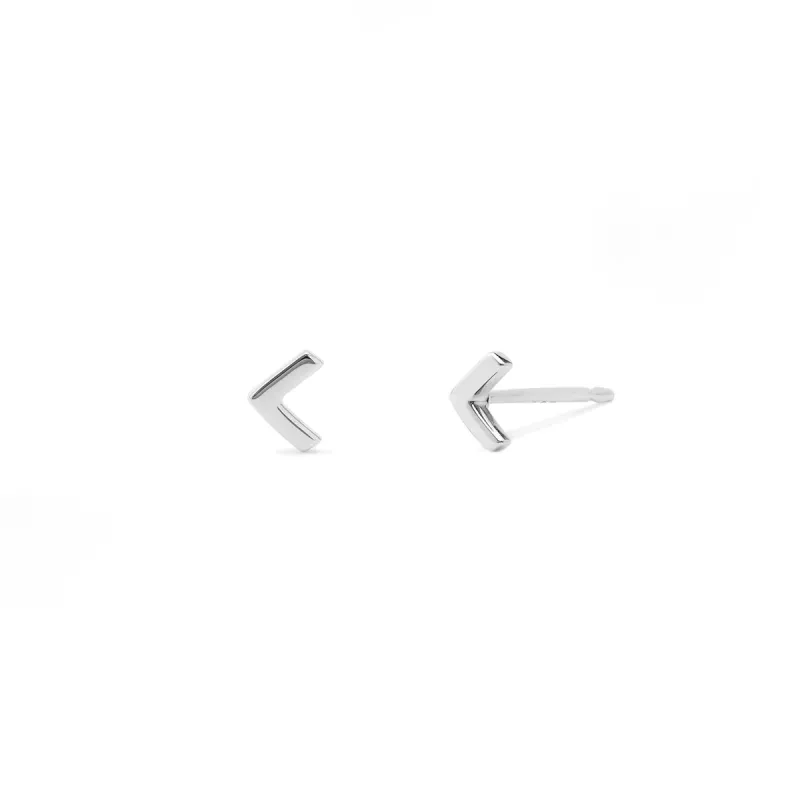 Tiny V Shaped Silver Studs sold by Silver Lotus