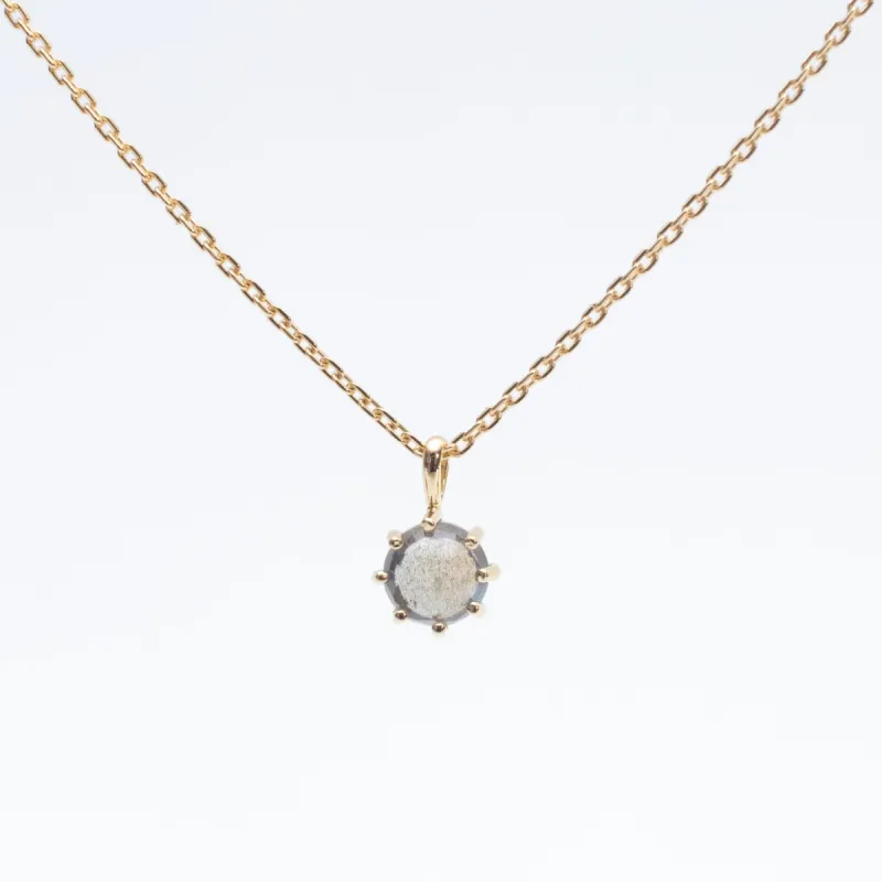 Gold Vermeil Round Claw Set Labradorite Necklace sold by Silver Lotus