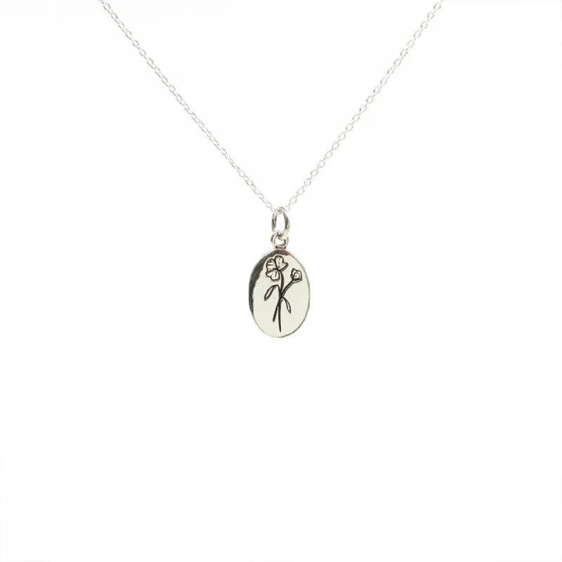 April Birth Month Flower Necklace sold by Silver Lotus