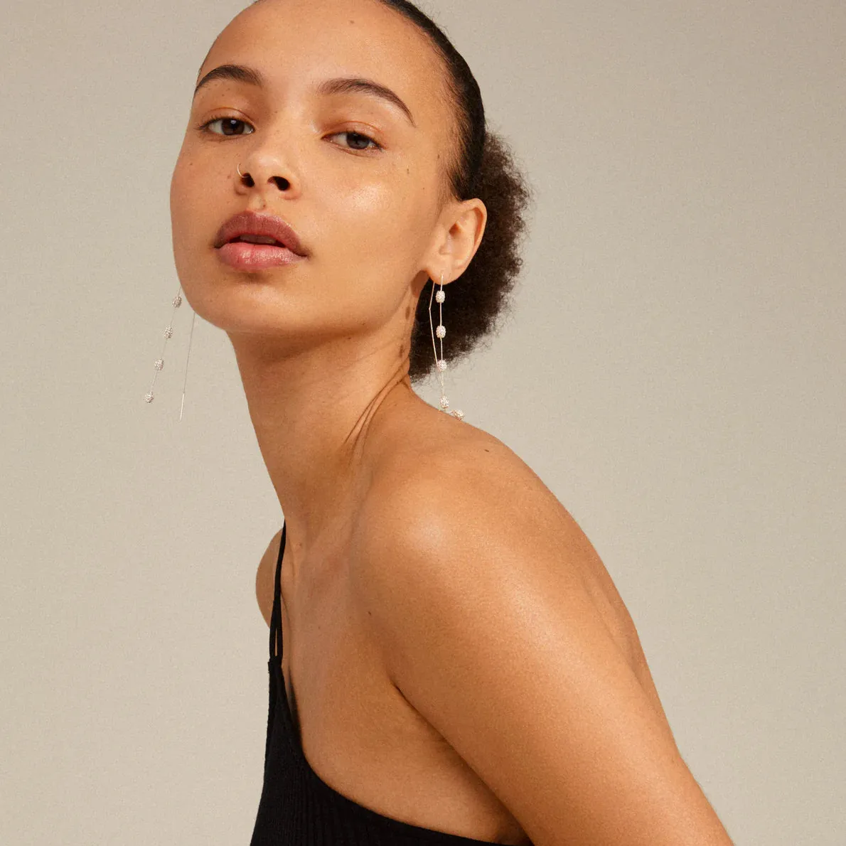 Blink Silver Plated Crystal Chain Earrings sold by Silver Lotus product image thumbnail 3